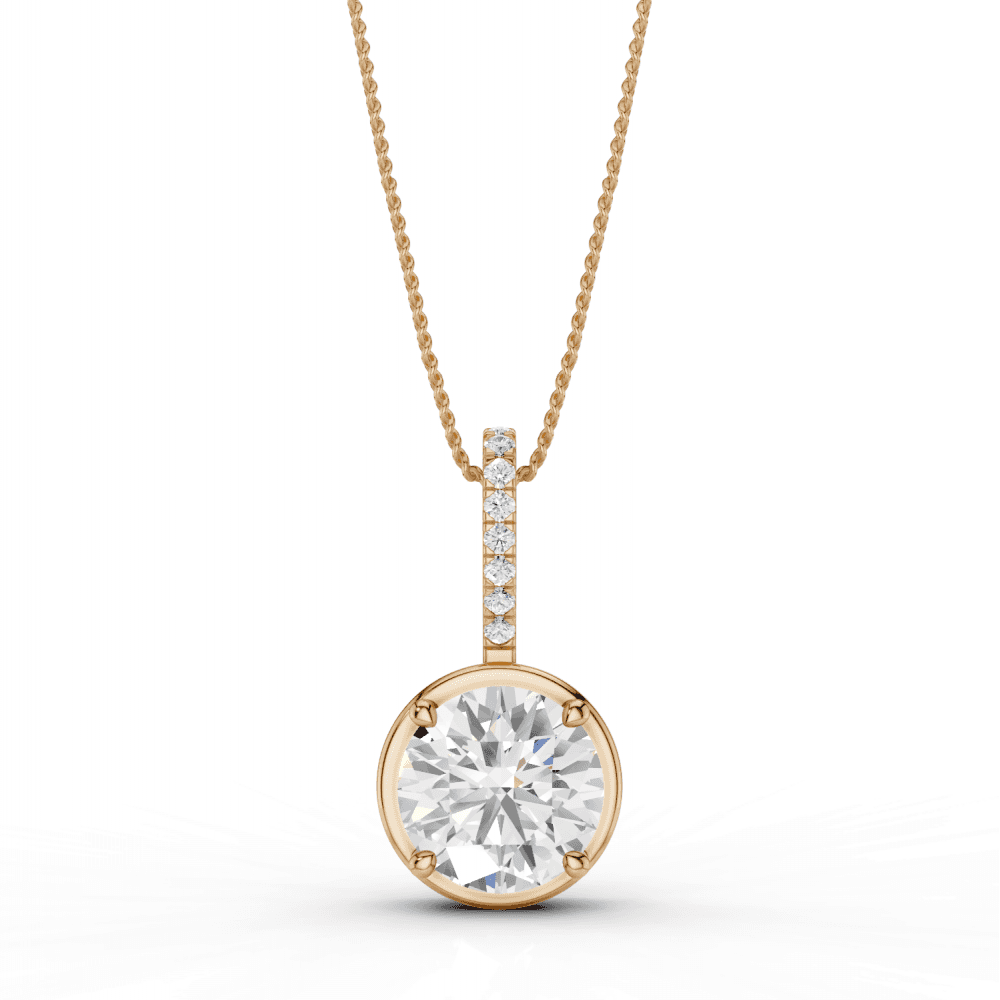 Round Cut Diamond Pendant Necklace