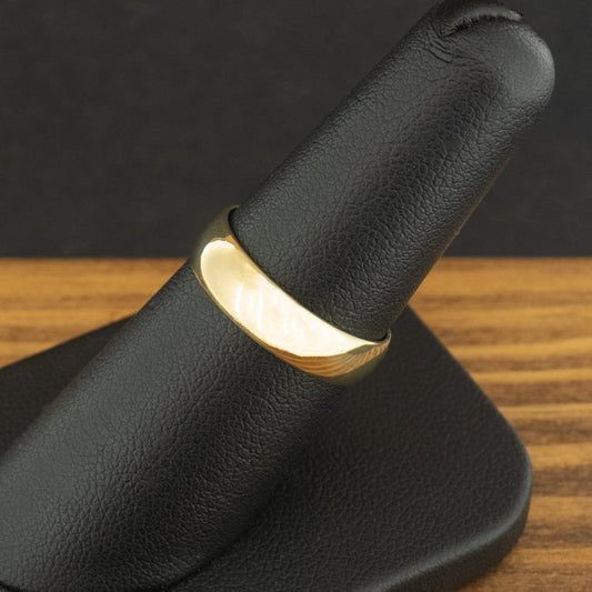 18ct Yellow Gold Plain D Shape Band Ring Size N 1/2 3.5g