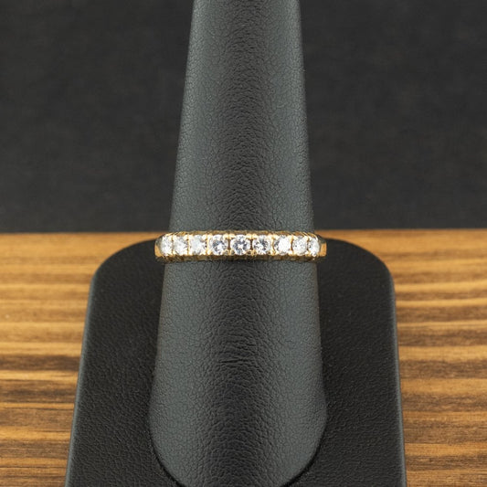 18ct Yellow Gold 0.36ct 9 Stone Diamond Ring Size P 3.6g