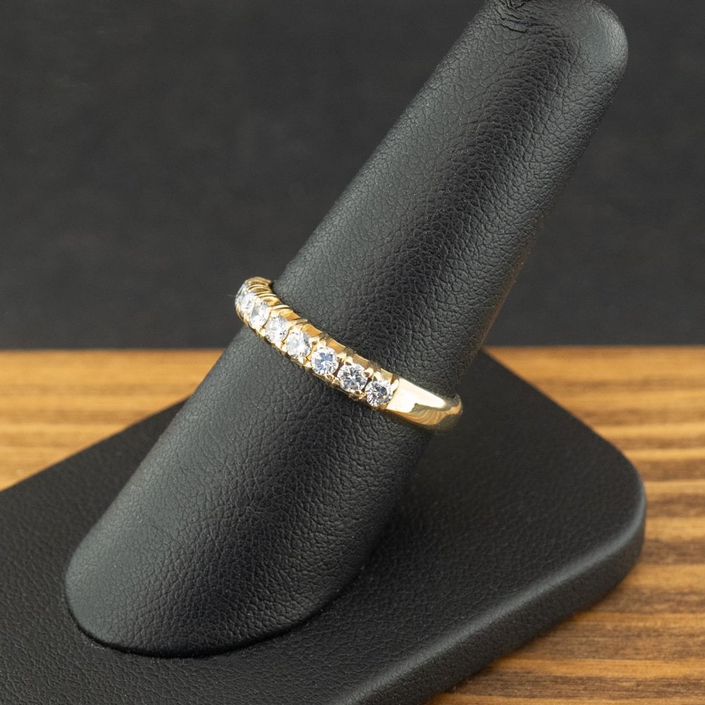 18ct Yellow Gold 0.36ct 9 Stone Diamond Ring Size P 3.6g