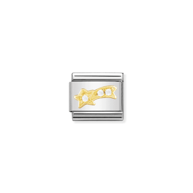 Charm, Composable Link, white Shooting Star with Stones