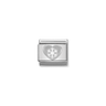 Charm, Composable Link, Heart with Snowflake in Silver