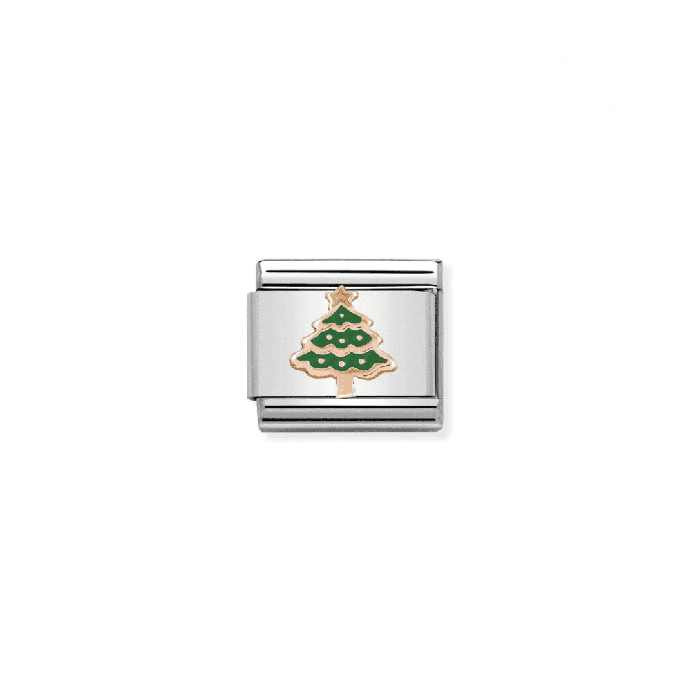 Charm, Composable Link, Rose Gold Christmas Tree