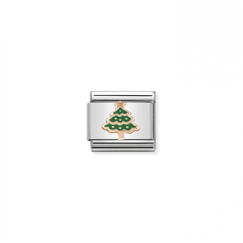 Charm, Composable Link, Rose Gold Christmas Tree