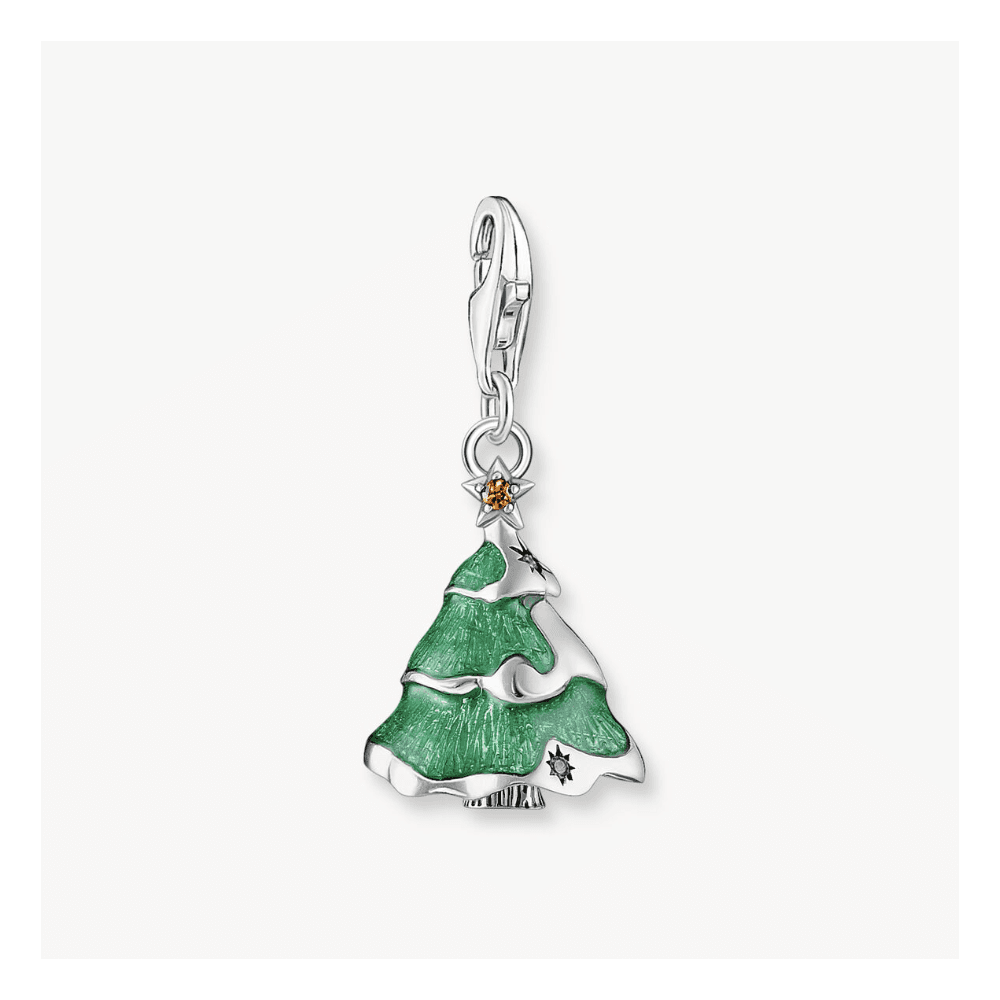 Silver Christmas Tree Charm Pendant