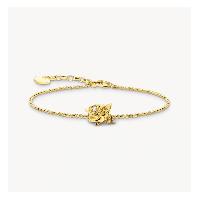 Gold-Plated Bracelet Roses Romance