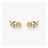 Gold-Plated Ear Studs Roses Romance