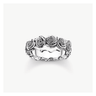 Silver Midnight Rose Ring