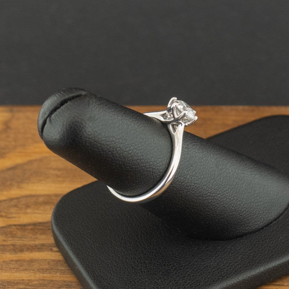 9ct White Gold 0.50ct Diamond Solitaire Ring with Hidden Stones Size L 2.1g