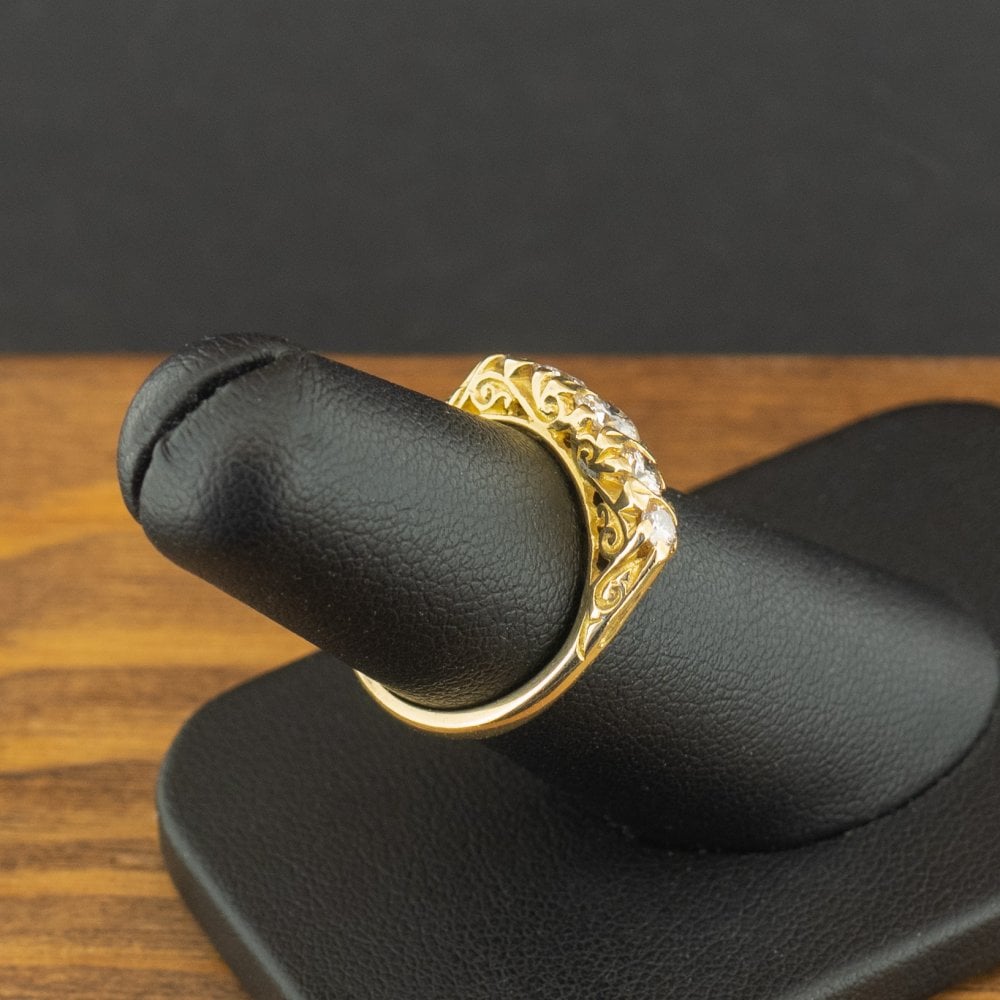 18ct Yellow Gold 0.73ct Diamond 5 Stone Ring Size L 4.0g