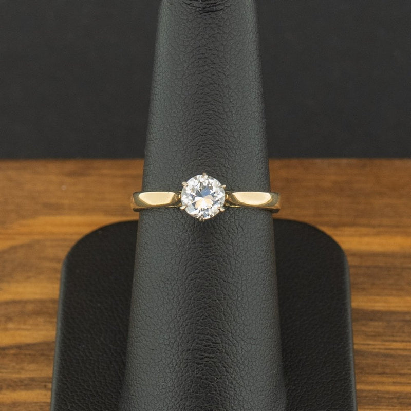 18ct Yellow Gold 0.50ct Diamond Solitaire Ring Size N 3.3g