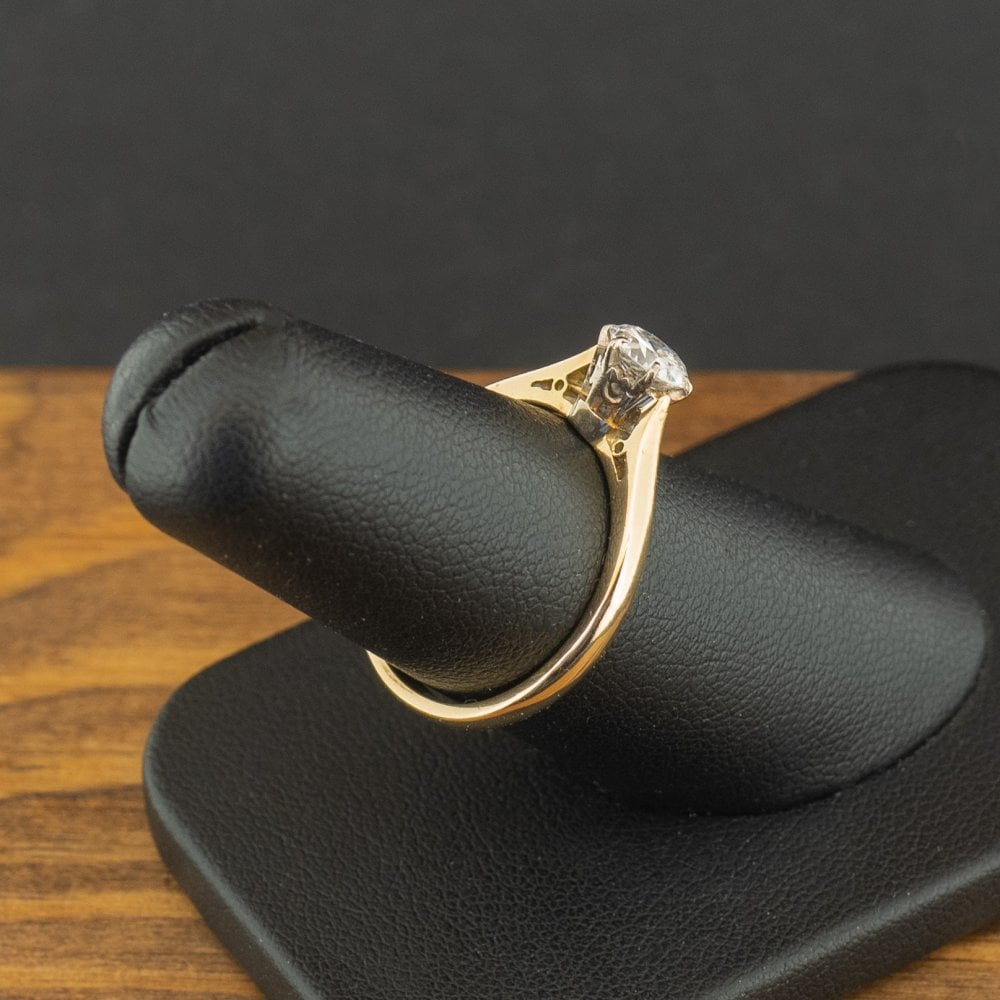18ct Yellow Gold 0.50ct Diamond Solitaire Ring Size N 3.3g
