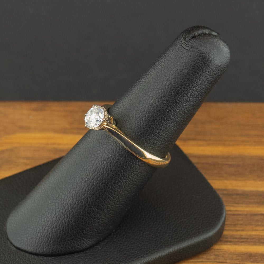 18ct Yellow Gold 0.50ct Diamond Solitaire Ring Size N 3.3g