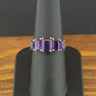 9ct Yellow Gold Amethyst 5 Stone Ring Size N 1/2 2.3g