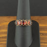 9ct Yellow Gold Garnet 5 Stone Ring Size P 3.3g