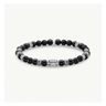 Bracelet with Black Onyx Beads Silver