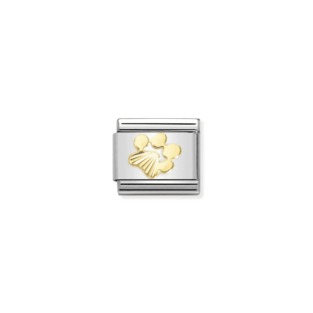 Charm, Composable Link, Paw Print, Etched Detail