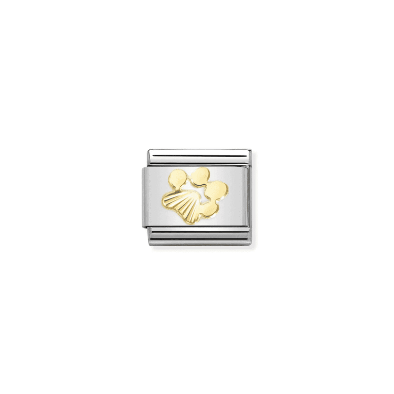 Charm, Composable Link, Paw Print, Etched Detail