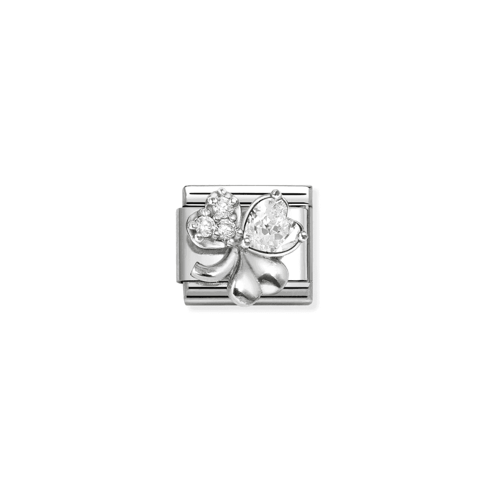 Composable Classic Link, Clover, White CZ