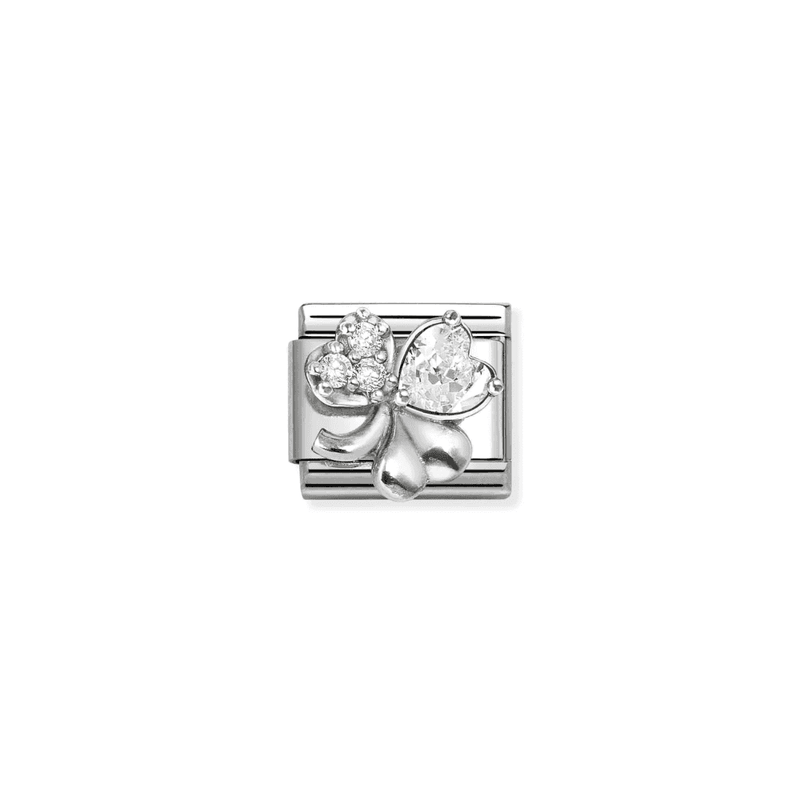 Composable Classic Link, Clover, White CZ