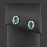 9ct Yellow Gold Lab Emerald and CZ Stud Earrings 1.5g