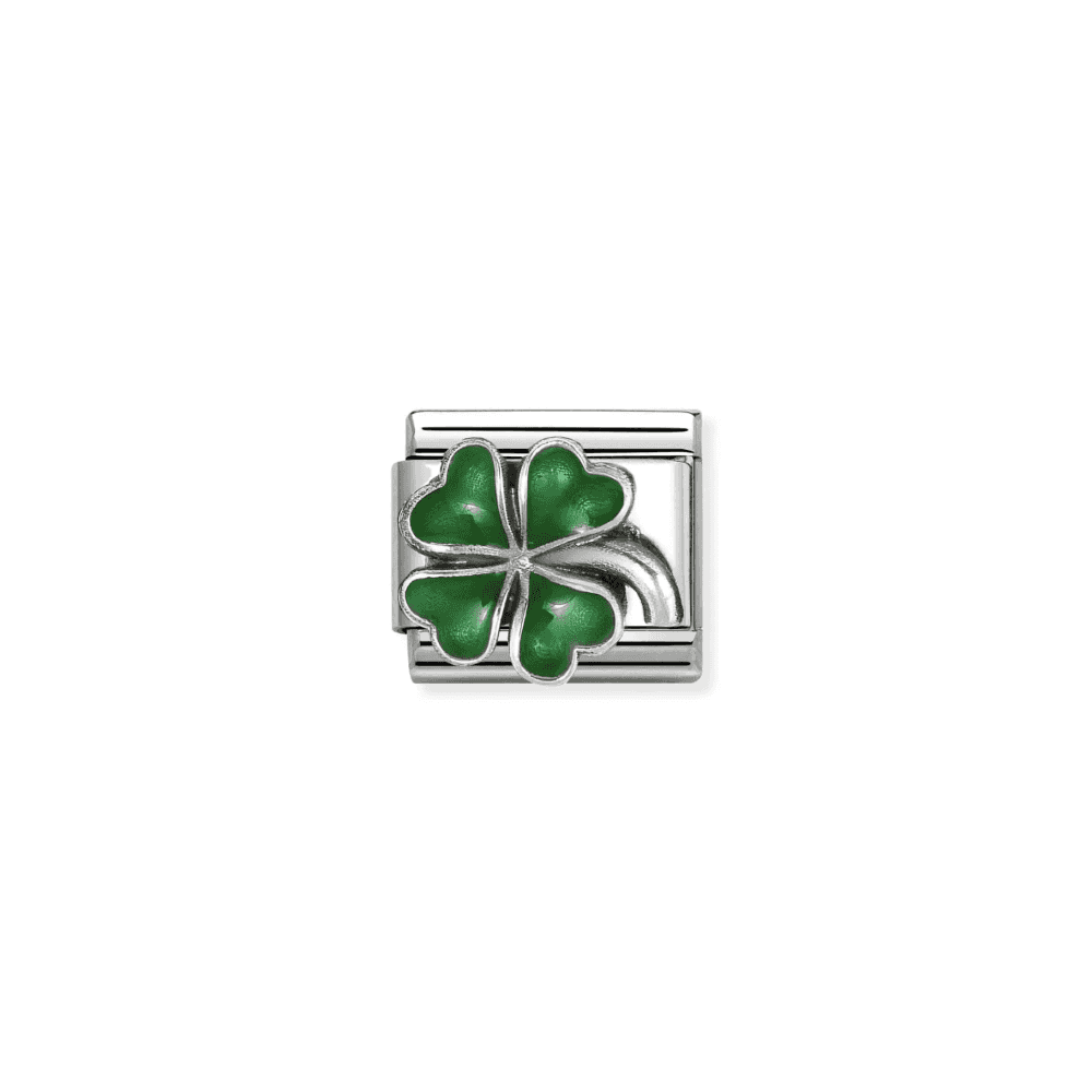 Composable Classic Link, Green Four-Leaf Clover