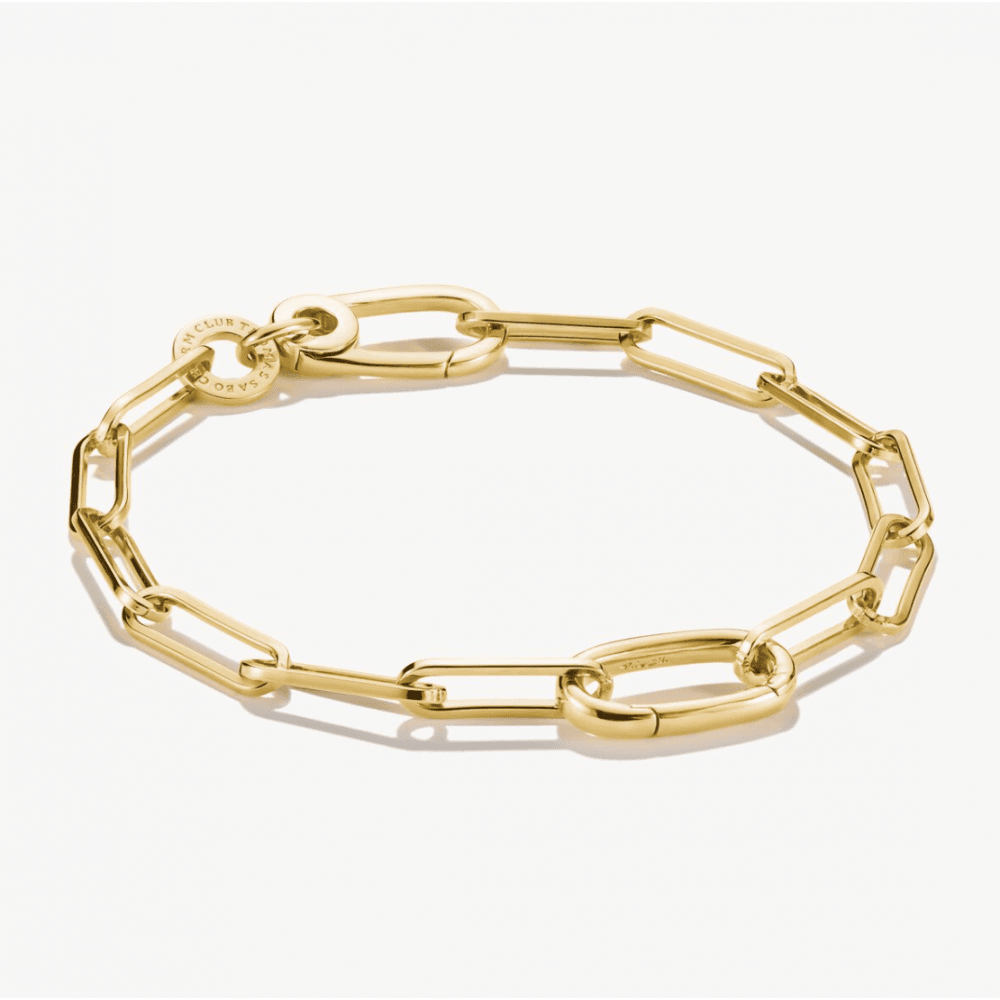 Charm bracelet paperclip with Connect Link Gold-Plated