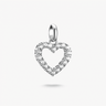 Charm Pendant Heart with White Stones Connect Silver
