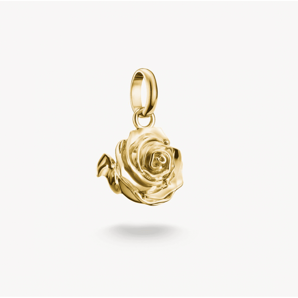 Charm Pendant Rose Blossom Connect Gold-Plated