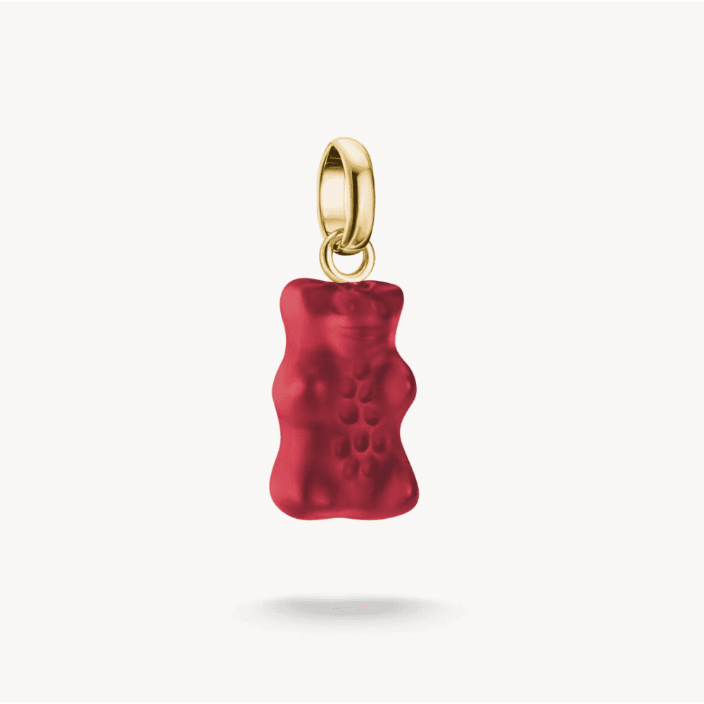 Charm Pendant Goldbears in Red Connect Gold-Plated