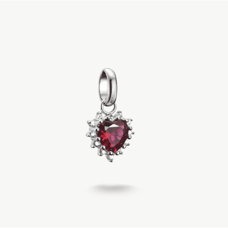 Charm Pendant True Romance Red Heart Connect Silver