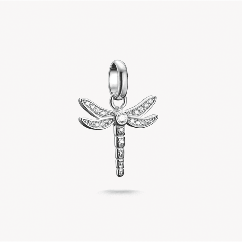 Charm Pendant Dragonfly with Stones Connect Silver