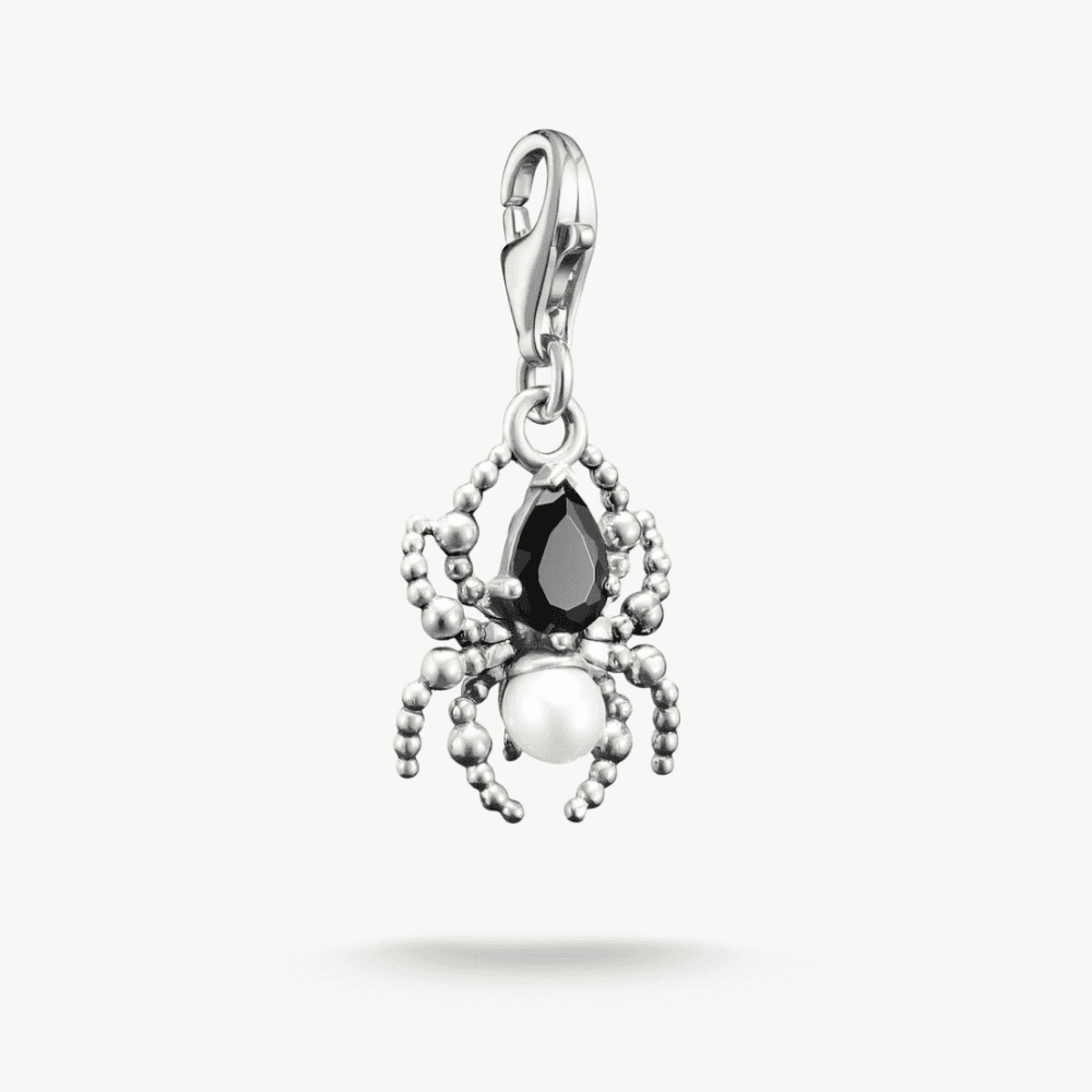 Silver Charm Pendant Spider Pearl True Romance Original