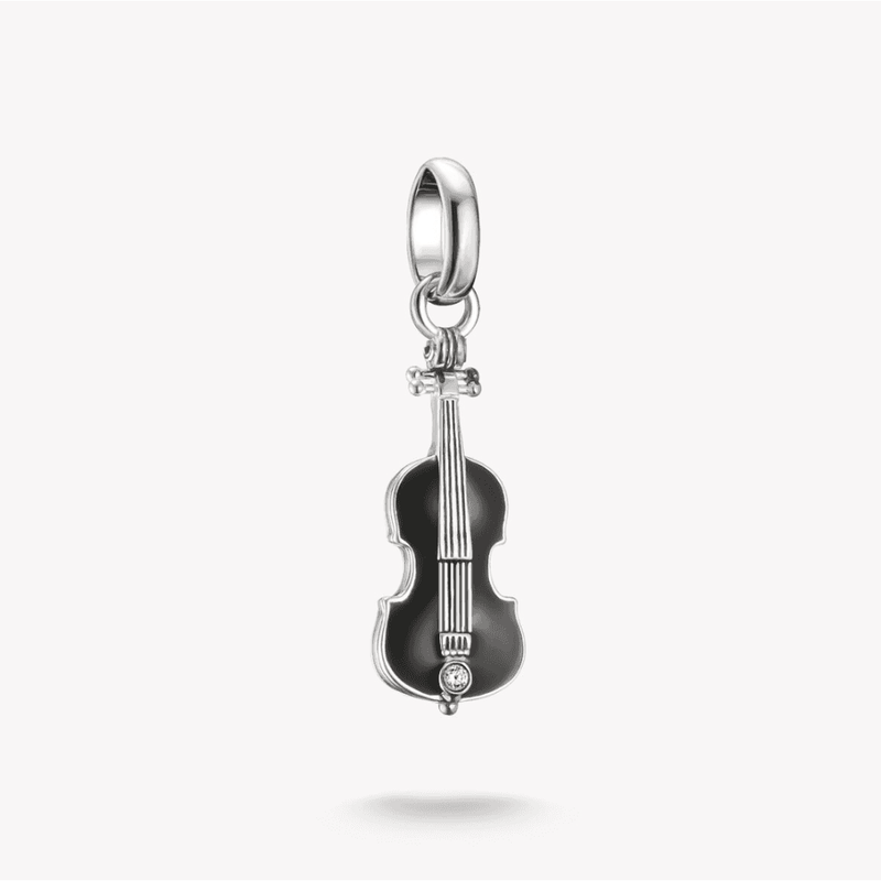 Silver Charm Pendant Cello Wednesday Zirconia Connect