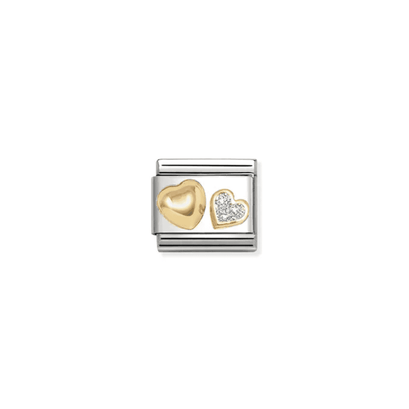 Composable Classic Link, Raised Heart, Glitter Heart