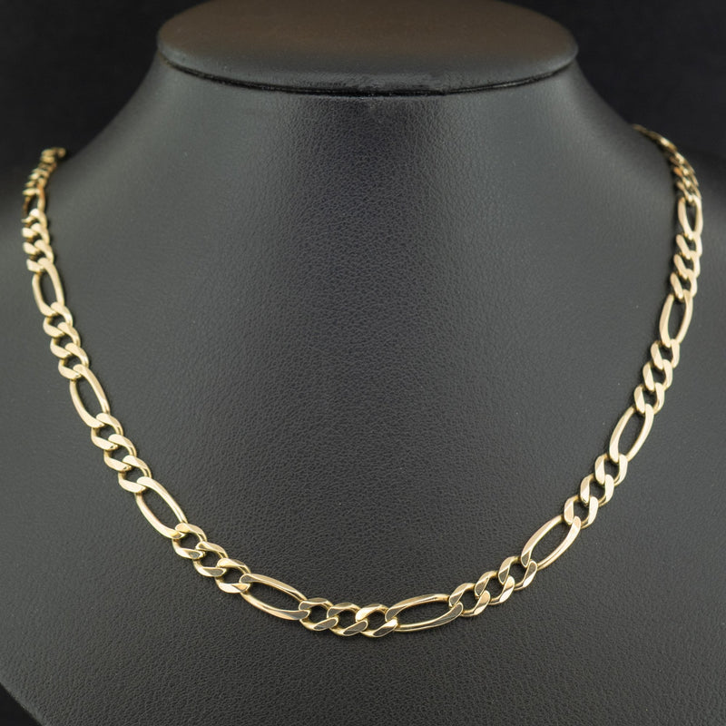 9ct Yellow Gold 19 Inch Figaro Chain Necklace 13.9g
