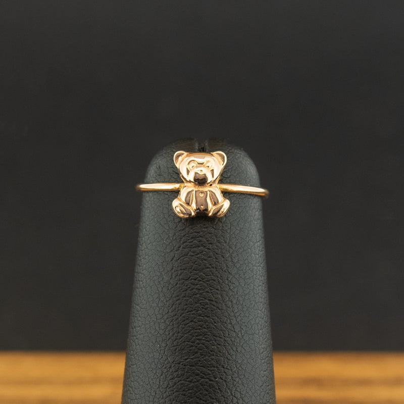 18ct Yellow Gold Teddy Bear Ring 1.1g Size C