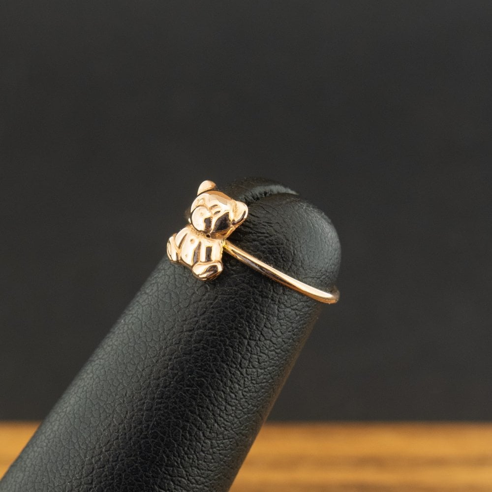 18ct Yellow Gold Teddy Bear Ring 1.1g Size C