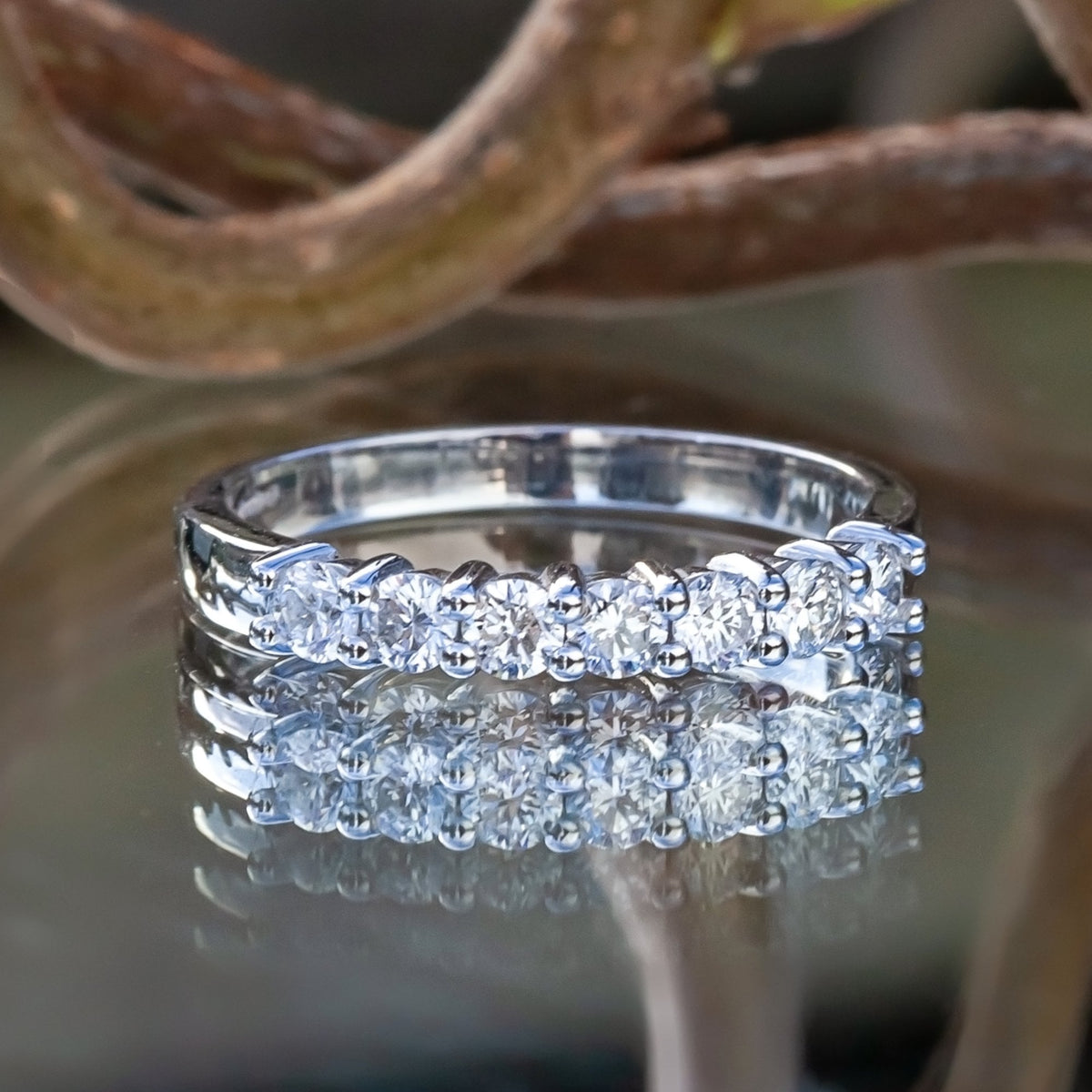 Platinum Approx. 0.50ct 7 Stone Diamond Ring Size L 1/2