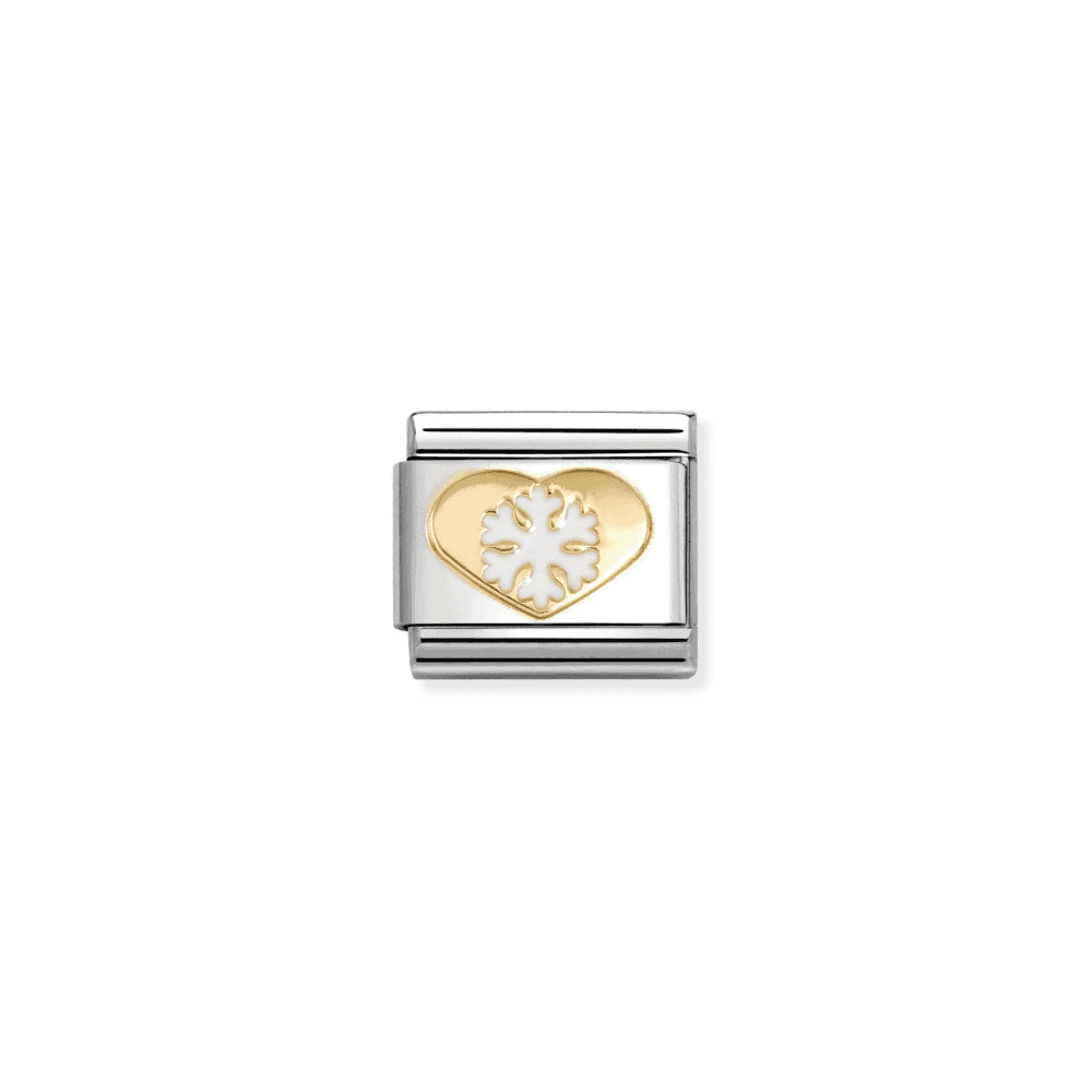 Charm Composable Link Heart Snowflake White