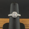 Platinum 0.75ct Radiant Cut Diamond Halo Ring Size J 6.3g