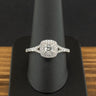 Platinum 0.64ct Cushion Cut Diamond Double Halo Ring Size S 5.5g