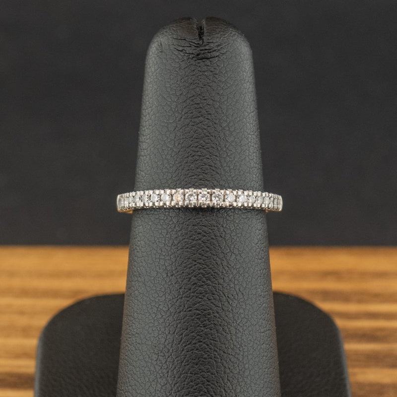 Platinum 0.17ct Diamond Half Eternity Ring Size J 3.3g