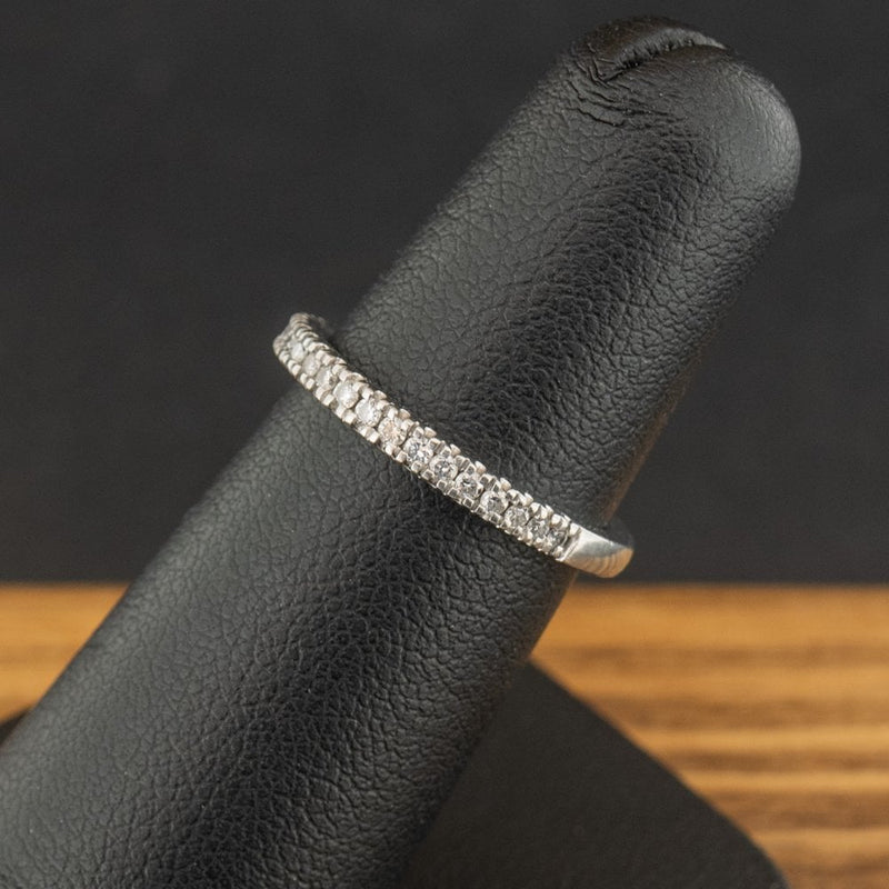 Platinum 0.17ct Diamond Half Eternity Ring Size J 3.3g