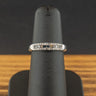 9ct White Gold Black and White Moissanite Band Ring Size J 1.6g