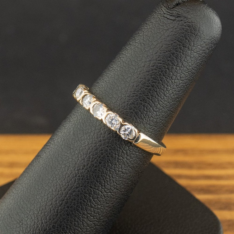 9ct Yellow Gold 6 Stone Diamond Ring Size K 1/2 1.9g