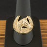 9ct Yellow Gold Horse Shoe Ring Size U 8.7g