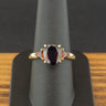 9ct Yellow Gold Garnet Trilogy Ring Size Q 3.3g