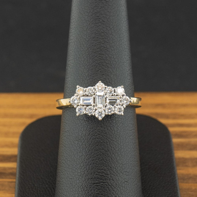 18ct Yellow Gold 0.65ct Diamond Cluster Ring Size N 4.1g