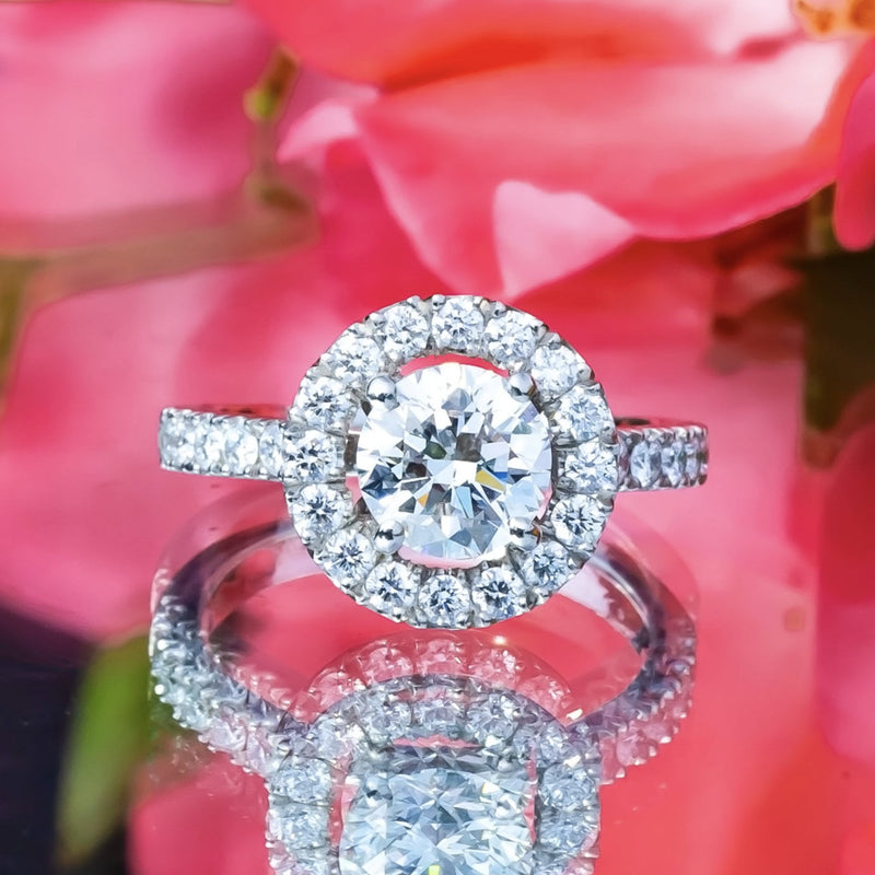 Platinum 1.5ct H/SI1 Triple Ex Diamond Halo Ring